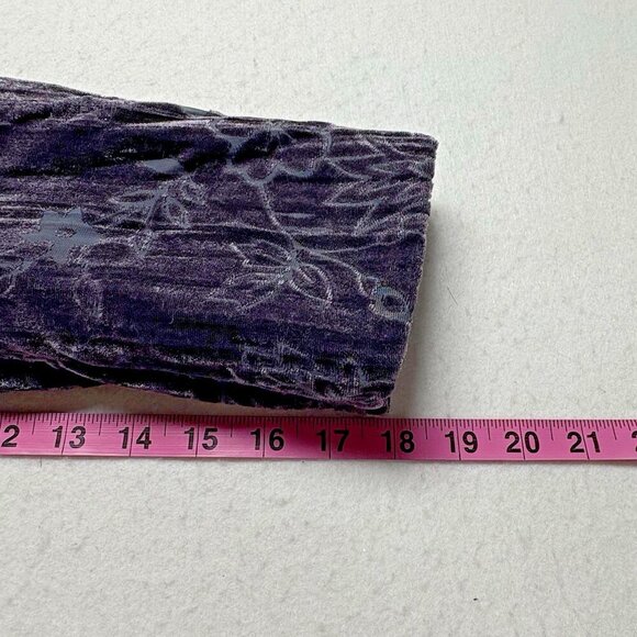 CARACTERE Women Velvet Jacket Blazer Size 6 Purple Lined Floral Collared 35-7 - Picture 12 of 14